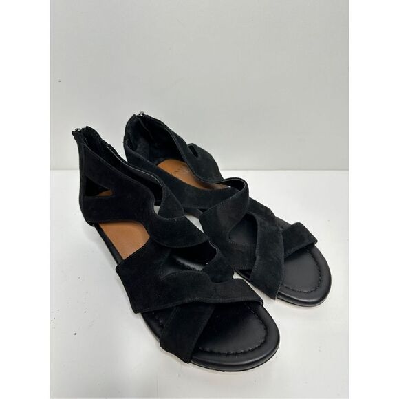 Donald Pliner Sandals Womens Size 6.5 Black Vela Suede Open Toe Shoes - Picture 3 of 11